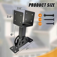 4X4 Heavy Duty Roof Riser Brackets Kit 3 Pcs，Adjustable Angle Pergola Brackets B