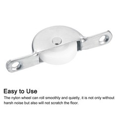 2Pcs 25mm Sliding Door Nylon Pulley Furniture Roller Wheels, White Silver