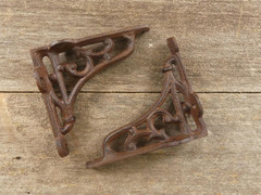 2 Antique Style Shelf Brace Wall Bracket Cast Iron Brackets Small 4 1/8″ X 3 5/8
