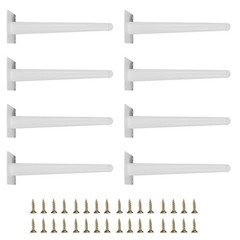 Smaxcn 8pcs 9 7/8 inch White Metal Furniture Legs Straight Metal Cabinet Legs Le