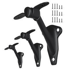 3 PCS 3 Inch Stair Handrail Bracket LightDuty Matte Black Stair Railing