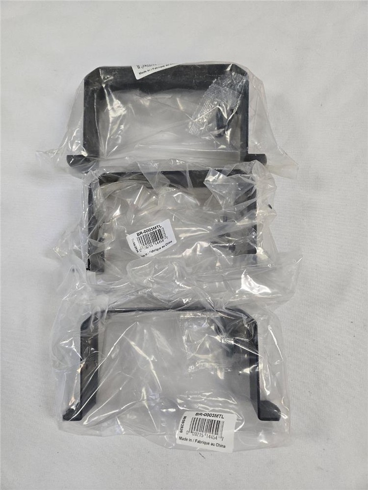 = Lot of 3 Black Metal Beam Brackets 3″ x 5″ #BR-0003MTL NEW