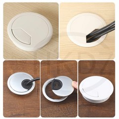 35 50 60 80mm PC Computer Desk Plastic Grommet Table Cable Tidy Wire Hole Cover