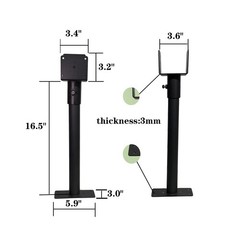 3 Packs Roof Riser Brackets 3.6″ Adjustable Saddle Roof Riser 16.5″ High Galv…