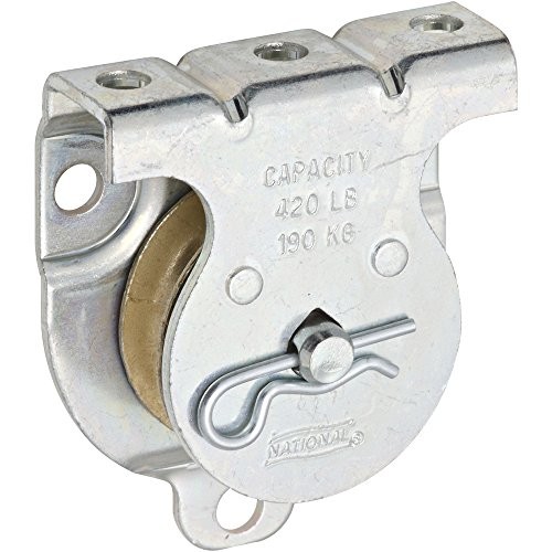 National Hardware N233-247 3219BC Wall/Ceiling Mount Single Pulleys in Zinc,