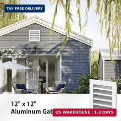 2 Pack 12″ X 12″ Gable Vent for House Aluminum Attic Vent with Screen Shed Gable