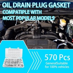 Mandark 570 PCS 18 Sizes Car Oil Crush Washers Assortment Kit, Aluminum Auto Eng