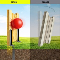 2pcs Fence Post Repair Kit – Fix Rotted or Damaged Wood Posts Without Replace…