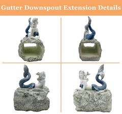 Mermaid Downspout Diverter Garden Gutter Extension Resin Outdoor Yard Decor