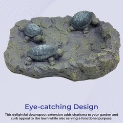 SAGEFINDS Turtle Gutter Downspout Splash Block, Decorative 15″ x 12″, Stone