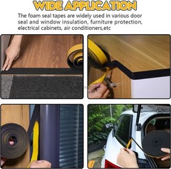 1-60mm Neoprene Self Adhesive Backed Foam Sponge Strip Roll Sheet Tape Seal EPDM