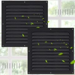 2 Pcs Aluminum Attic Vents 10″ X 10″ Metal Gable Wall Mesh Shed Vent with Screen