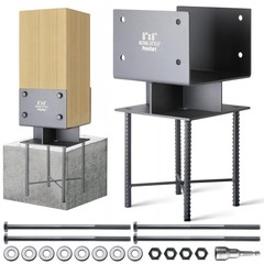 Prinfort Stainless Steel 8″x8″(Actual 7.5″x7.5″) Post Base Bracket Concrete, …