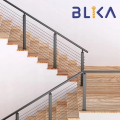 BLIKA 20 Pack 1/8″ Black Stainless Steel Invisible Receiver and Swage Stud End f