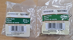 (2) 2 Pack Gatehouse 2 1/2 in Rope Cleats Brass Finish with Screws #0311987