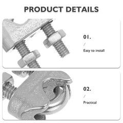 40 Pcs Wire Rope Clip Clips Cable Cord Clamp Collar Stainless Steel Clamps