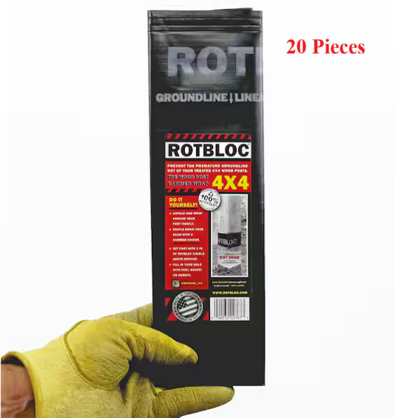 20 Pcs ROTBLOC 4×4 Pre-Molded Post Wraps – Protects Against Rot