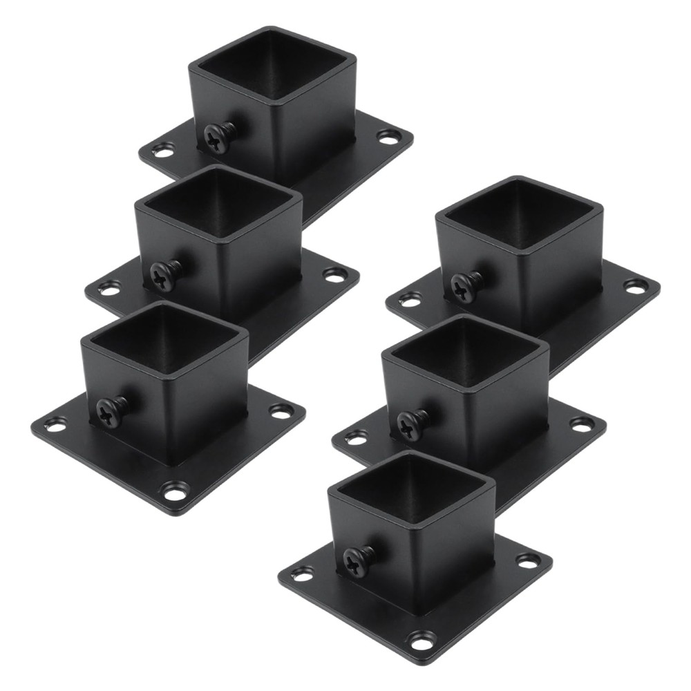 Post Base, 6 Pcs Square Stainless Steel Flange Anchor Base, Heavy Duty Deck P…