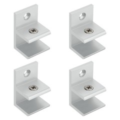 4Pcs F Shape 28mm Glass Clamp for 13-16mm Thick Adjustable Glass Support, Silver
