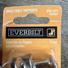 8 Pack, Everbilt Angle Shelf Supports PN 610 073 Nickel Plated 5mm Fast Shipping