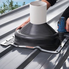 2 Pcs Roof Pipe Flashing Boots, Fit Pipe OD 6-3/4″ to 14″, Flexible EDPM Roofing