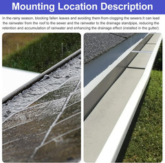 2 X 3 Rain Gutter Downspout Drop Outlet with Filter (White,2 Pack)