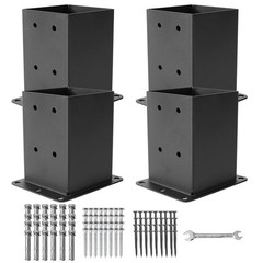 HeavyDuty 4×4 Post Base Brackets RustResistant Steel 3.6 Inch for Outdoor Pavi