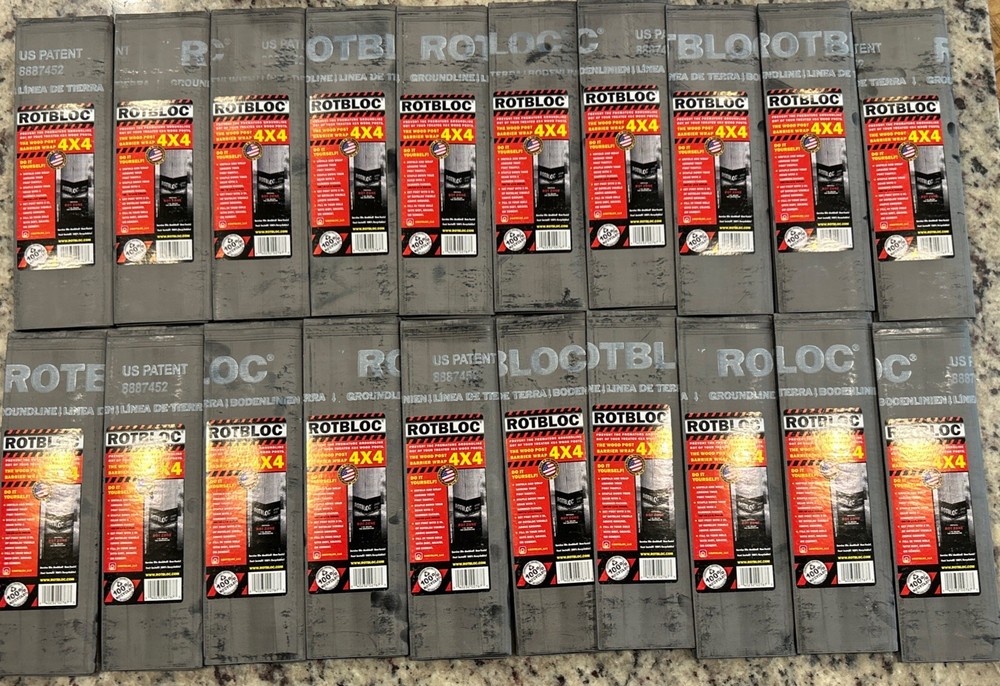(20) Rotbloc 4×4 Wooden Fence Post Wraps Protects Against Rot