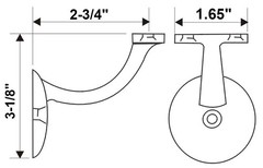QCAA Heavy Duty Zinc Die Cast Handrail Bracket, Brushed Satin Nickel, 3 Pack,…