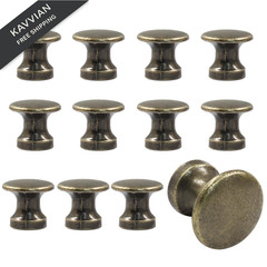 Hitefu 12PCS Antique Mini Cabinet Drawer Knobs, 11.5mm Metal Dresser Bronze