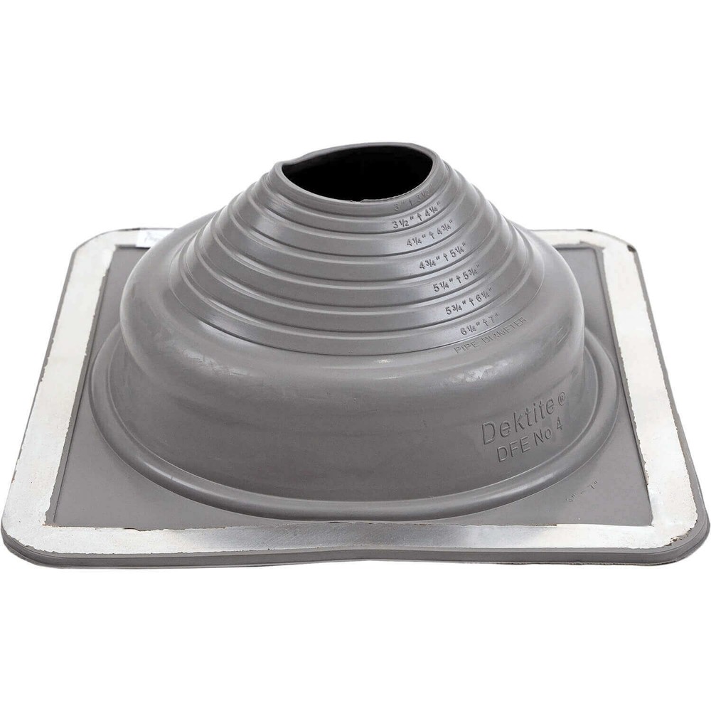 Dektite #4 GRAY Square Base EPDM Flexible Pipe Flashing (DFE104G)