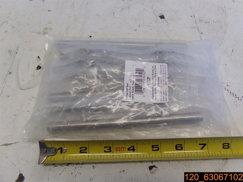 Pk of 5, Cabinet Pulls Satin Nickel, Anvil Mark 7″ x 3-3/4″ Pulls MFG# 2491942