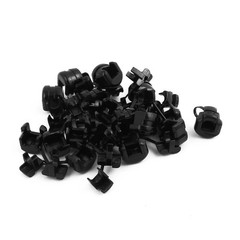 20Pcs 5P-4 Round Cable Wire Strain Relief Bush Grommet 11mm Diameter Black
