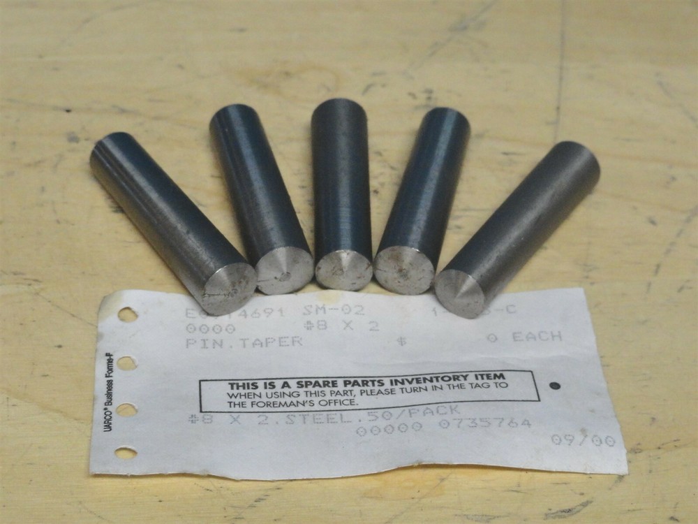 #8 x 2″ TAPER PIN ~ LOW CARBON STEEL ~ LOT OF 5 ~ P/N UST015379 ~ NEW