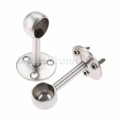 Stainless Steel Cupboard Wardrobe Rail Fitting End Support Bracket Socket 1pc
