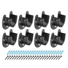1.1” Dia Stainless Steel Flange Rod Socket Bracket End Support with Screw, 8Pcs