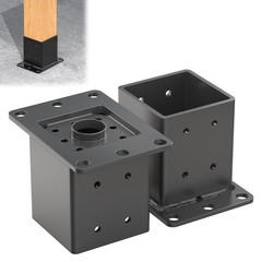 TAYORY 4×4 Post Base 2 Pcs, 12 Gauge 4×4 Post Bracket Inner Size3.6″x3.6″, Bl…