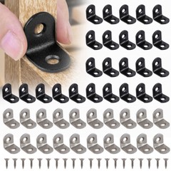 10-100 x L Bracket Corner Brace Sets Black Stainless Steel 90 Degree Right Angle