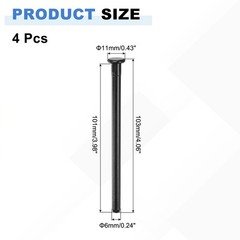4pcs Door Pins, 4 Inch Interior Security Pins, Matte Black
