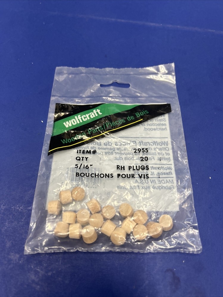 Wolfcraft 5/16″” RH Plug-(2955) qty 19