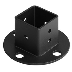 4 Pack Black Square Post Anchor Base, Fits 1-1/2″ X 1-1/2″ Square Tube, Deck Fen
