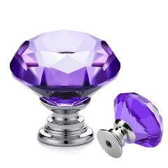 Ravinte 25 Pack Purple Crystal Knobs for Dresser Drawers Glass Cabinet