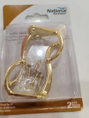 National Hardware 2.75 in. L Brass Finish Coat/Hat Hook 35 lb. cap. #N154-575