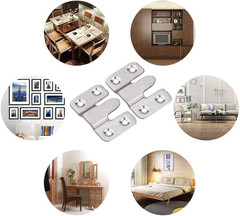 4 Pairs Flush Mount Bracket,Interlocking Furniture Connector,Stainless Steel Hea