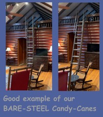 Custom Rustic Pine Loft Library Ladder half-Log,Cabin,Attic,Wood,Wooden Hardware