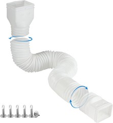 plusgutter White 1-Pack Rain Gutter Downspout Extensions Flexible, Drain Downspo