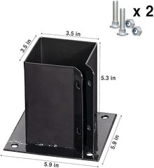 4×4 Inches Wood Posts Base Cover Inner Size 3.5″x3.5″, 1 Pack Black Fence Pos…