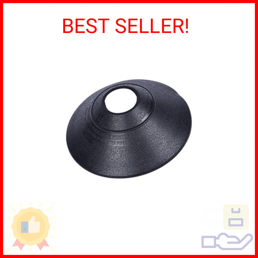 Oatey 14136 Rain Collar 1.5″-3″ No-Calk Roof Flashing, Black