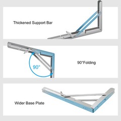 Set of 2 Folding Shelf Brackets Heavy Duty Stainless Collapsible Wall Mounted