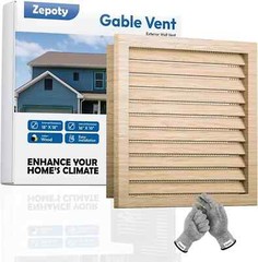 Gable Vent 18″ X 18″ Wood with Replaceable Screen, Paintable, NEW USA
